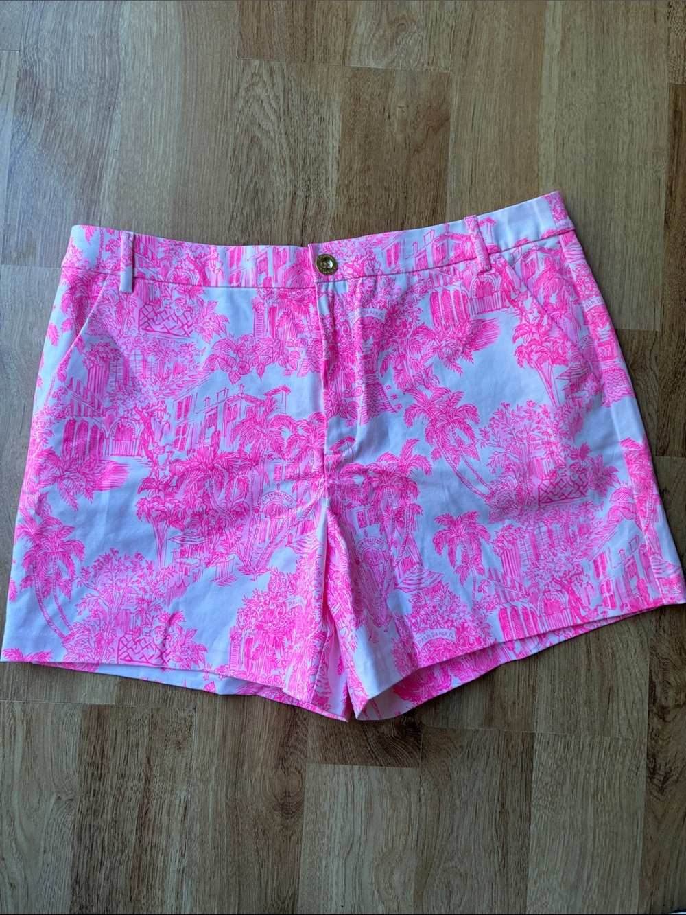 Lilly Pulitzer Gretchen Anniversary Toile Resort Print Shorts NWT